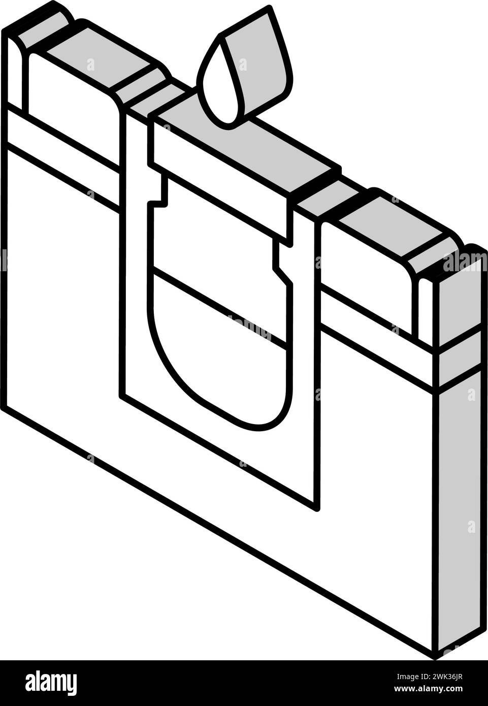 Drainagesystem Straßen-Isometrie-Symbol-Vektorillustration Stock Vektor