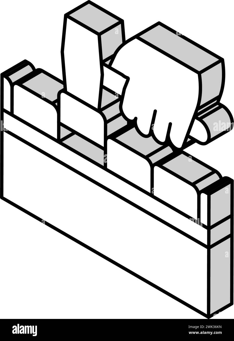 Verlegung von Fliesen Isometrisches Symbol Vektor-Illustration der Straße Stock Vektor