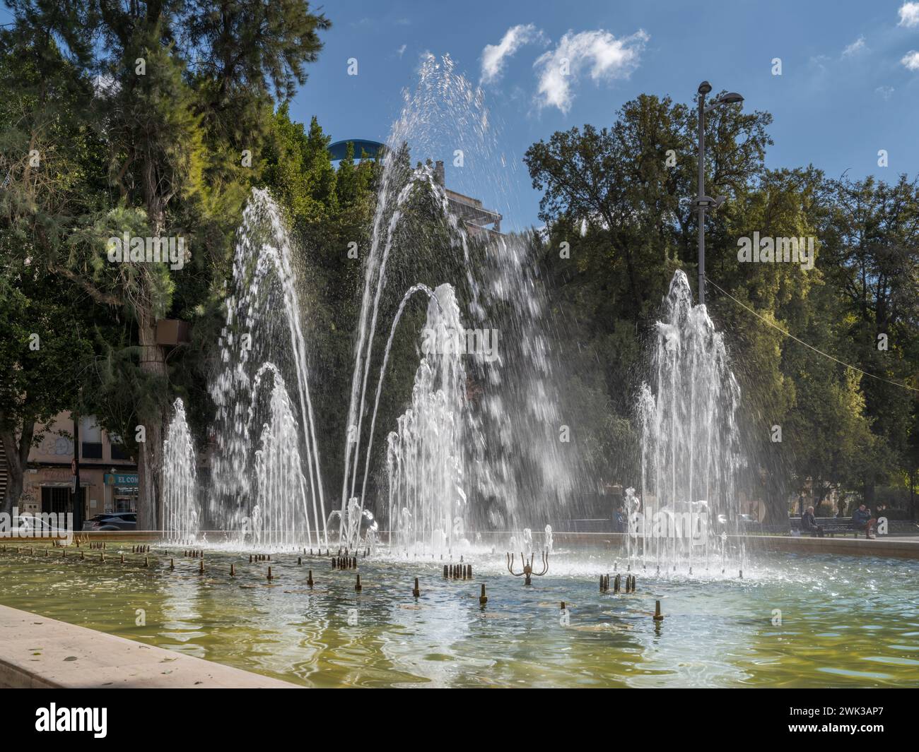 Glorieta Gabriel Miró - die Vogelbrunnen und Gärten in Orihuela, Alicante, Spanien. - Die Vogelbrunnen und Gärten in Orihuela, Alicant Stockfoto
