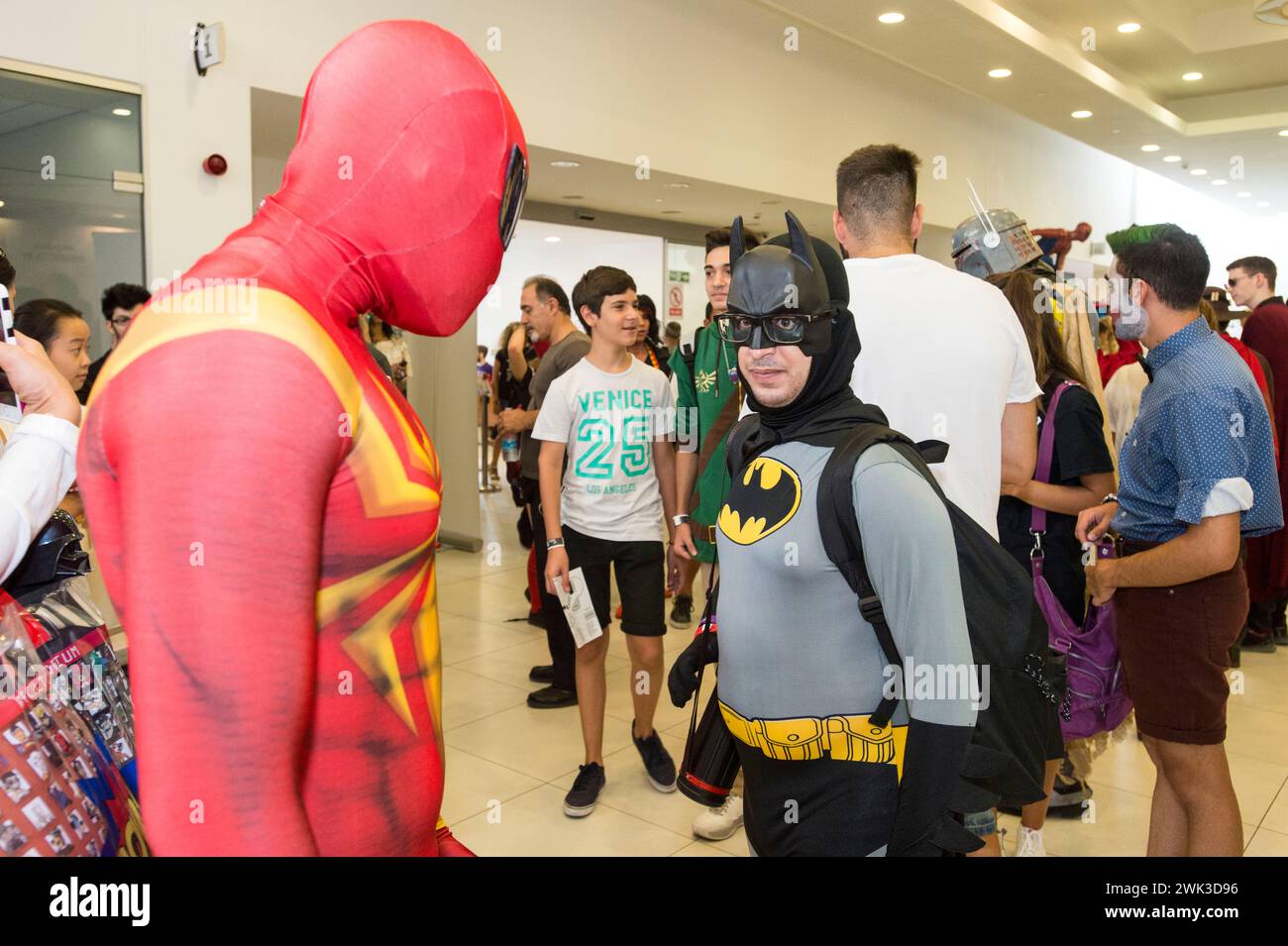 Begegnung bei der Cyprus Comic Convention in Nicosiasaal Stockfoto
