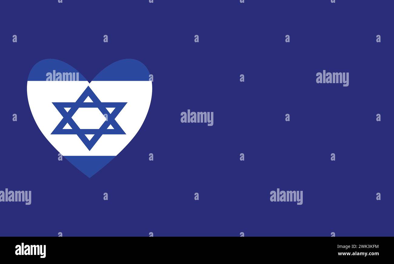 Happy Yom Ha'atzmaut Text mit Flagge Hintergrund Illustrationsdesign Stock Vektor