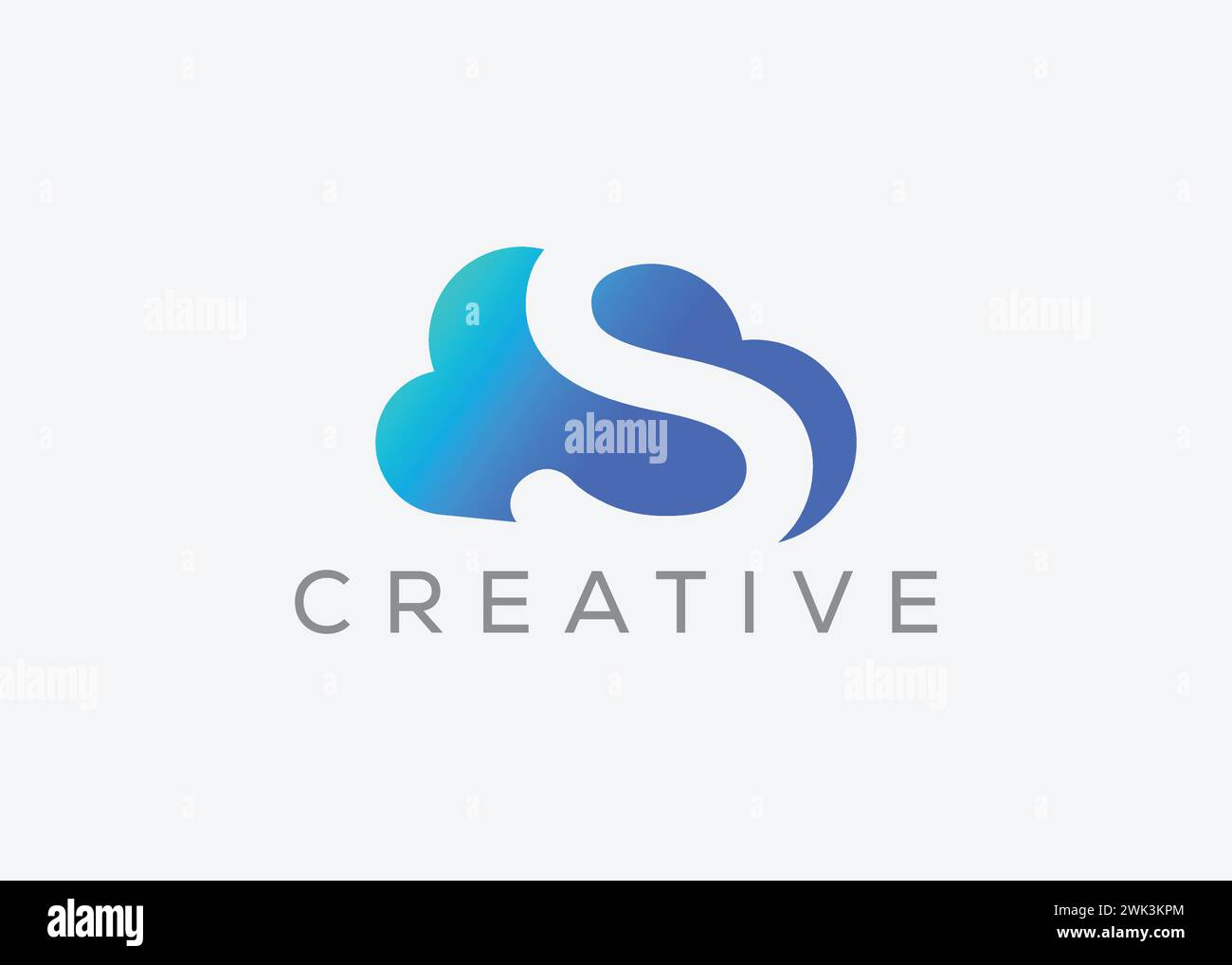 Design-Vorlage für Creative and Minimal Letter S Cloud-Vektor-Logo. Letter S Cloud-Logo Stock Vektor