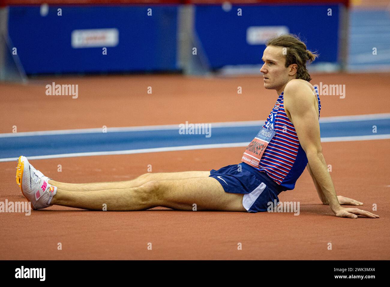 Utilita Arena, Birmingham, Großbritannien. Februar 2024. 2023 Microplus UK Leichtathletik Indoor Championships Tag 2; William Grimsey von Woodford Gr Credit: Action Plus Sports/Alamy Live News Stockfoto