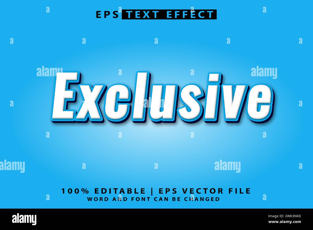 Exklusiver editierbarer 3D-Texteffekt Stock Vektor