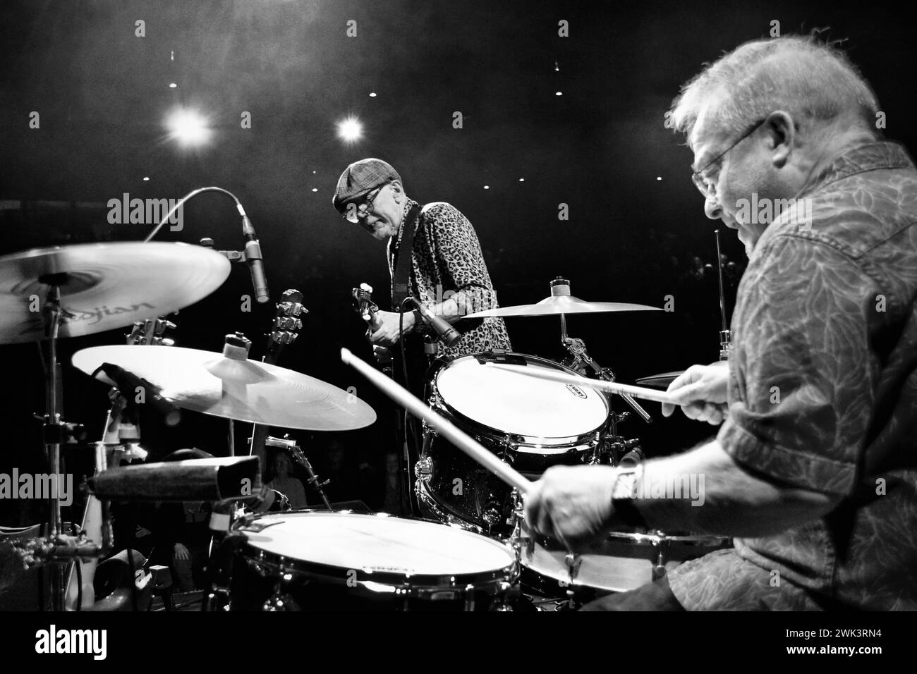 Die Folk-Rock-Band Lindisfarne trat im Februar 2024 live auf. Ich Danke James Hind/Alamy. Stockfoto