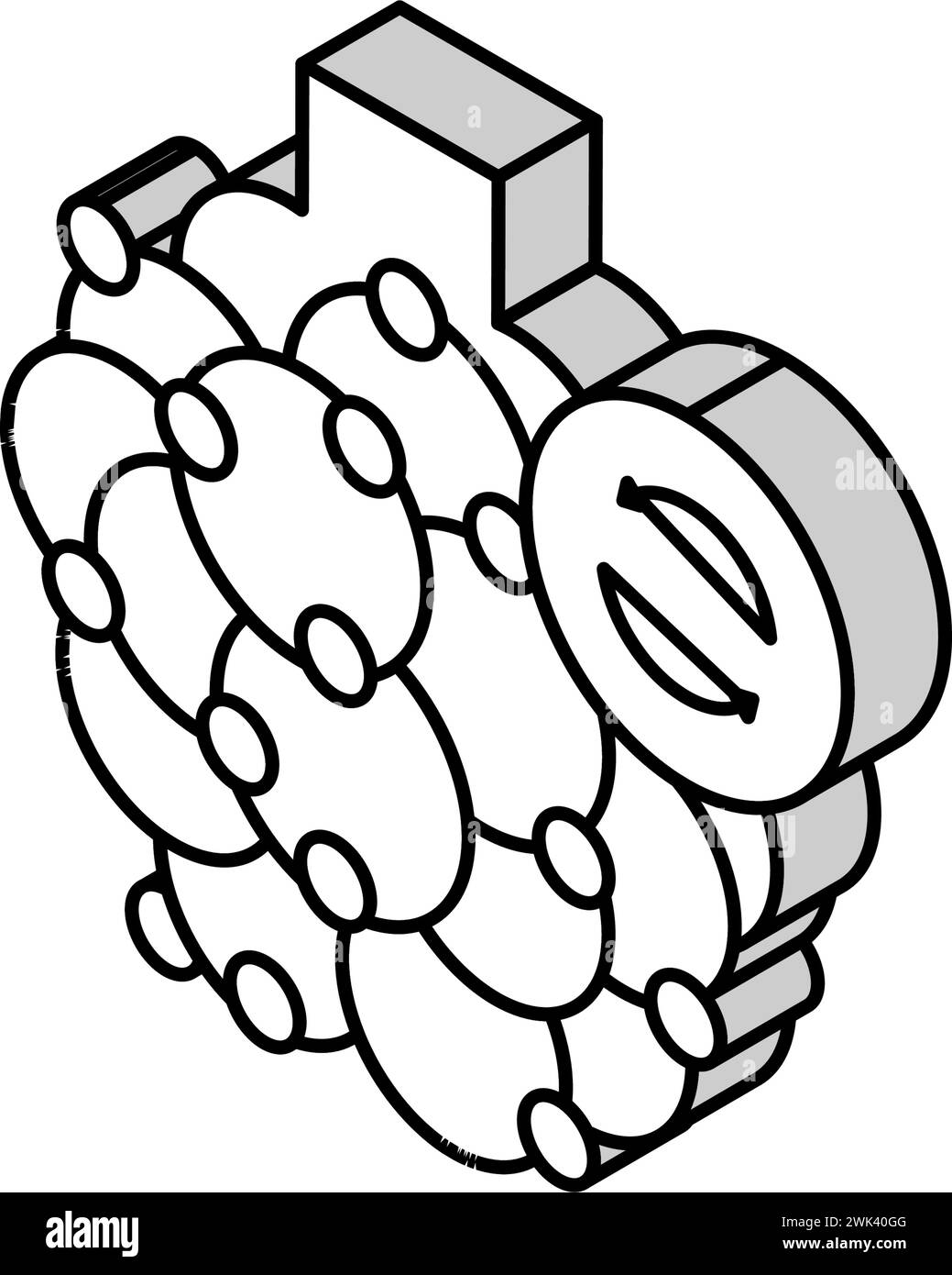 Interstitielle Lungenerkrankung isometrische Iconvektorillustration Stock Vektor