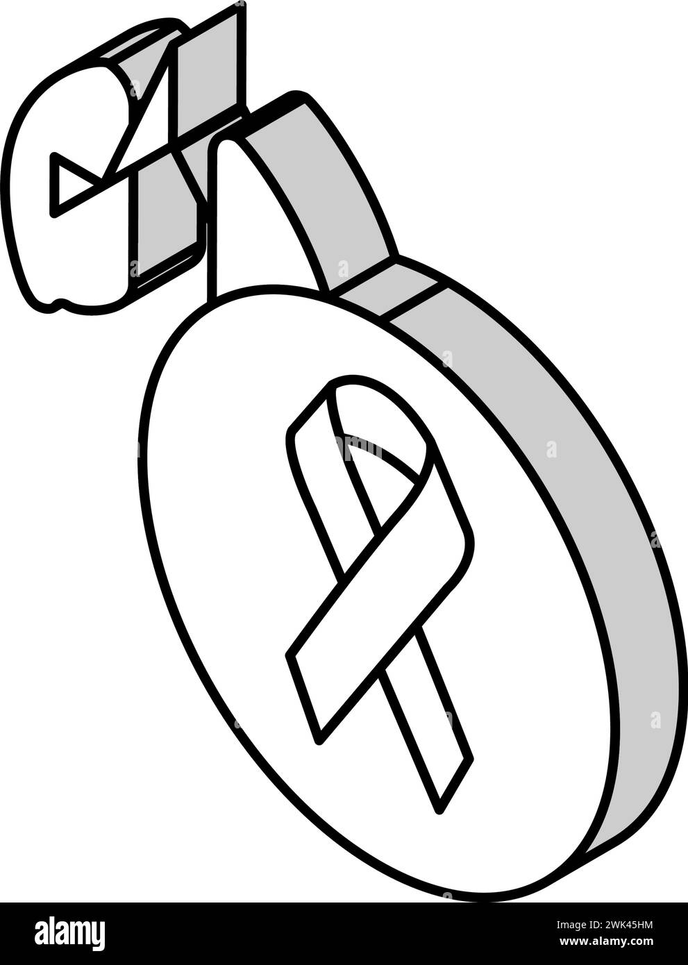 Verschlechterung der Lungenfunktion bei hiv-infizierten Patienten isometrische Iconvektorillustration Stock Vektor