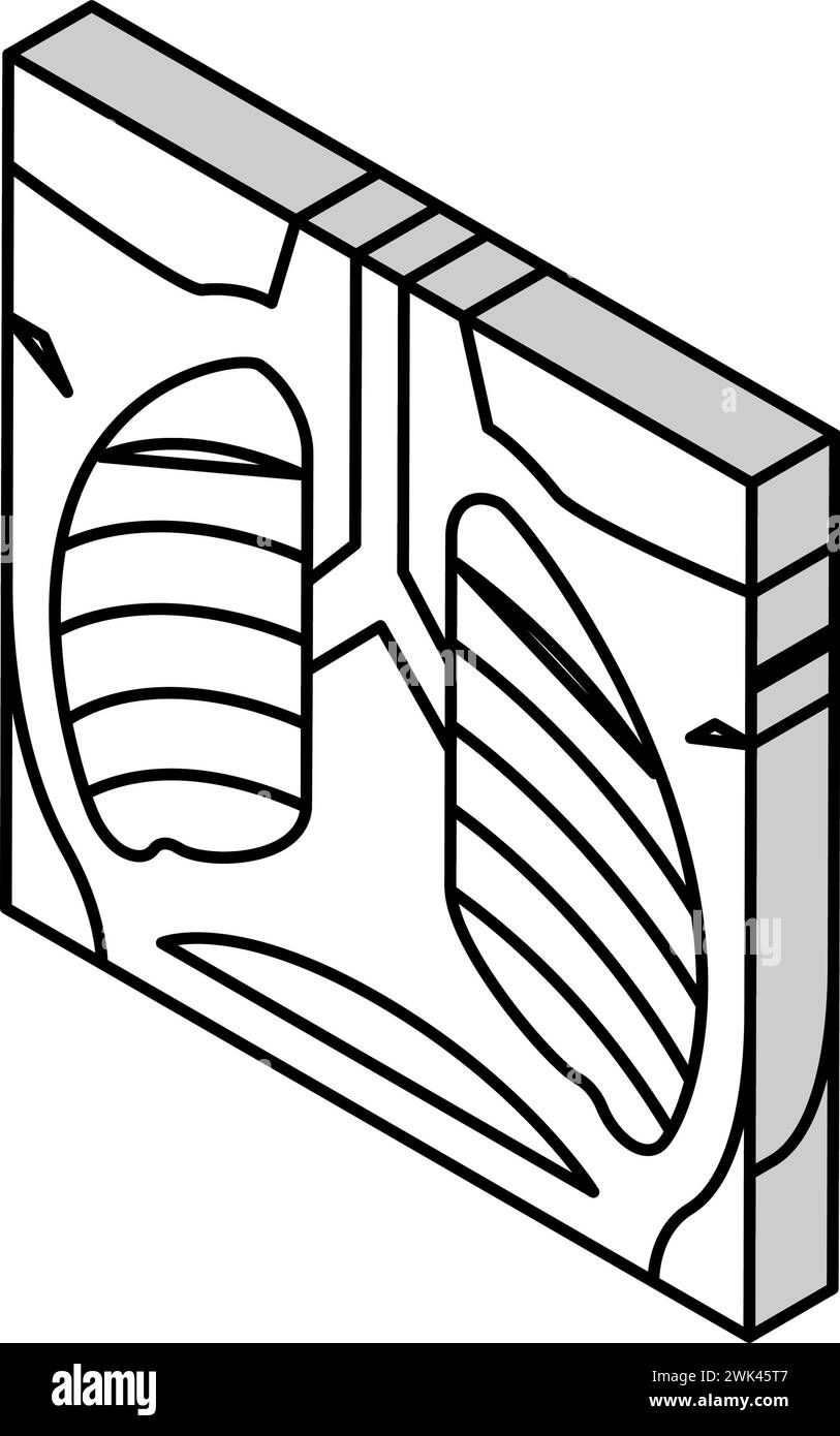 Illustration des isometrischen Symbols der Lunge Stock Vektor