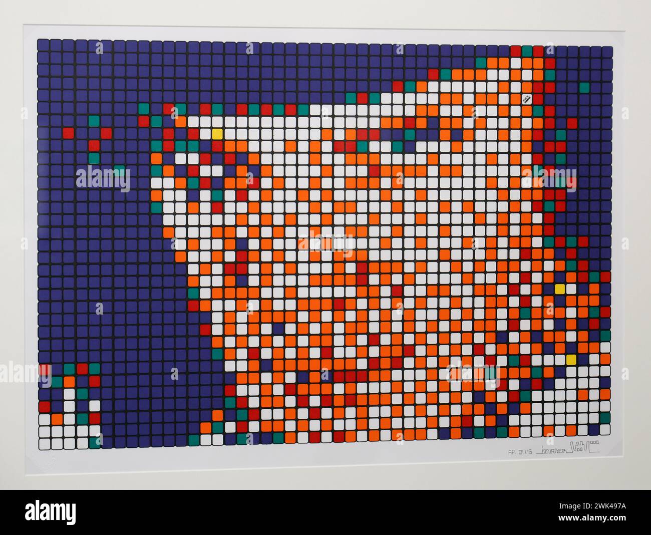 INVADER S RAUMSTATION EINE ÜBERWÄLTIGENDE AUSSTELLUNG IN PARIS Stockfoto
