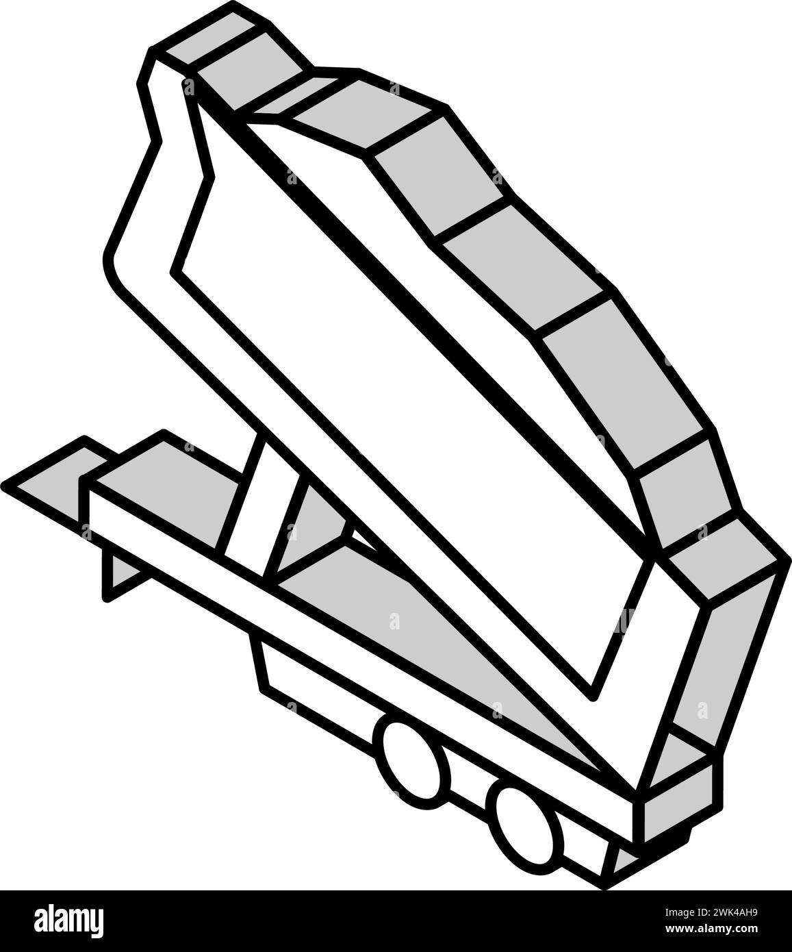 Sand Transport Anhänger Isometrisches Symbol Vektorillustration Stock Vektor