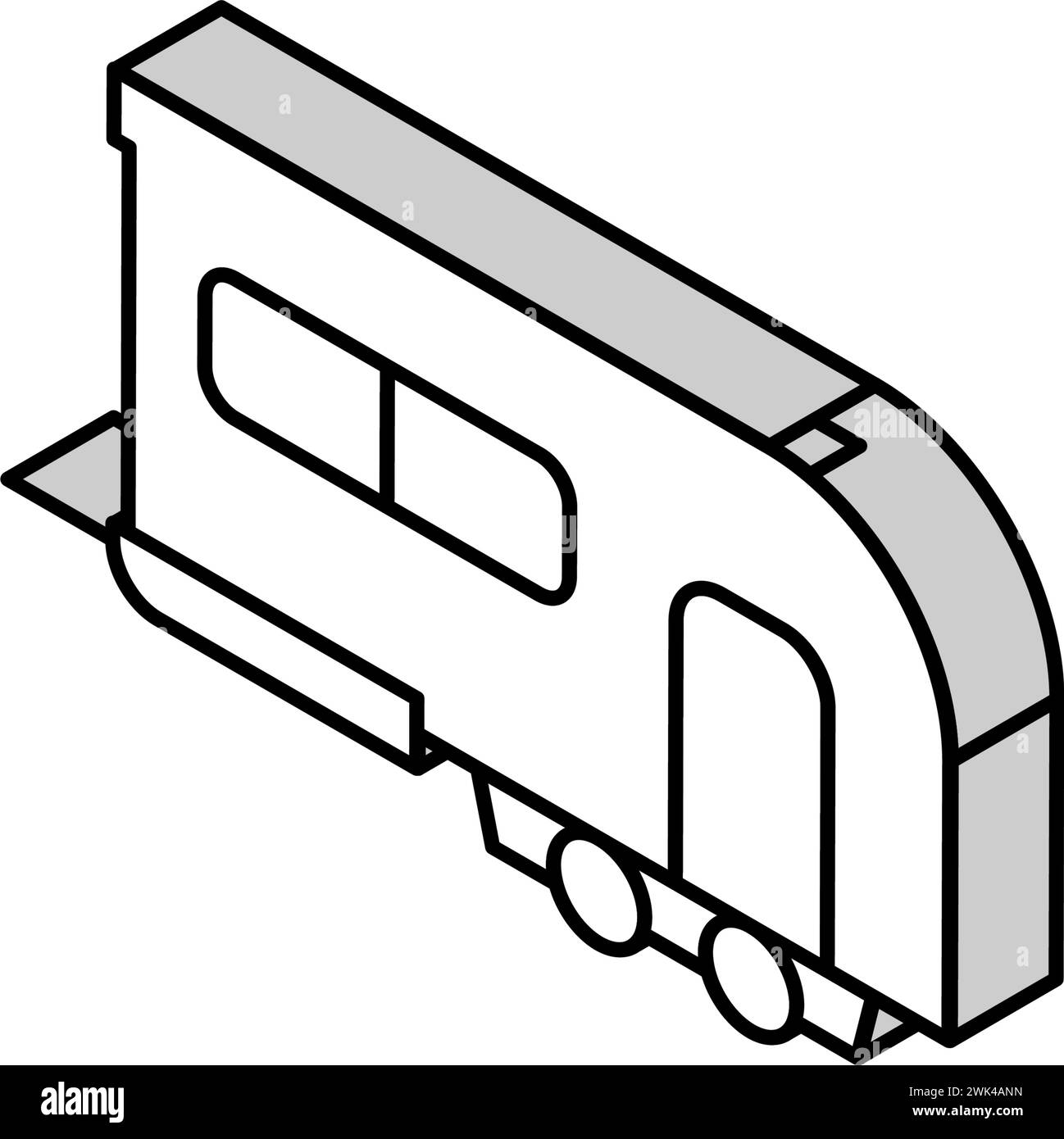 Vektorillustration für isometrische Symbole für Wohnwagen Stock Vektor