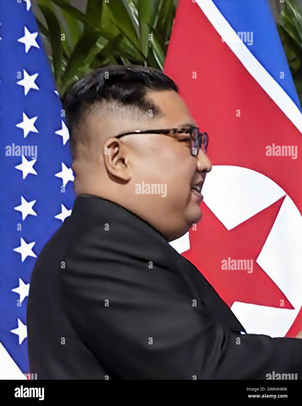 Kim Jong Un. Porträt des nordkoreanischen Führers Kim Jong UN (* 1982–1984) aus dem Jahr 2018 Stockfoto
