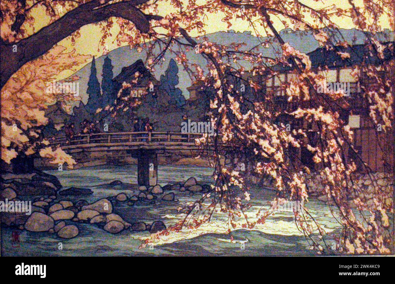 Frühling in einer heißen Quelle - Yoshida Hiroshi 1940 Stockfoto