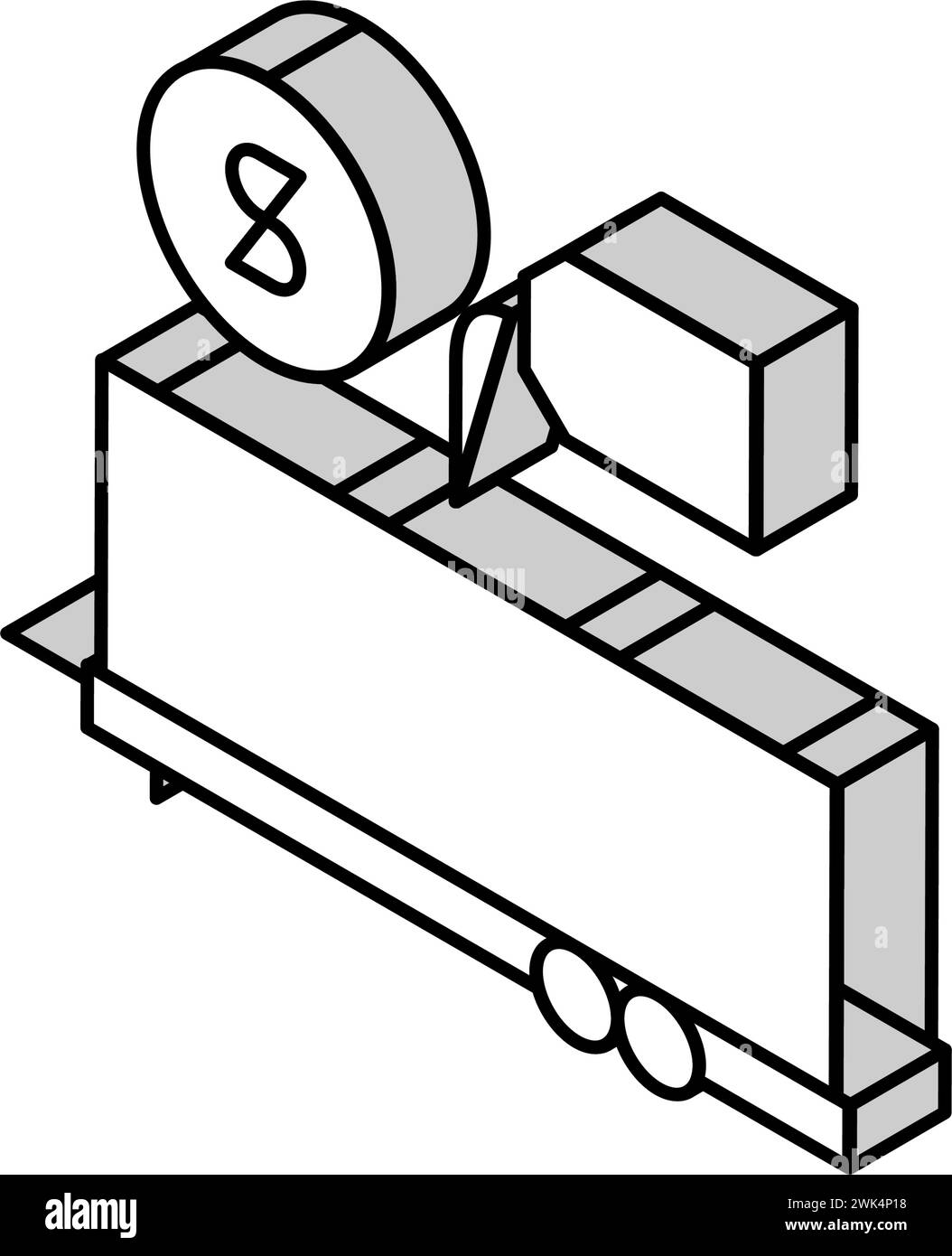 Isometrisches Symbol Vektorillustration für Transportanhänger für Industrieprodukte Stock Vektor