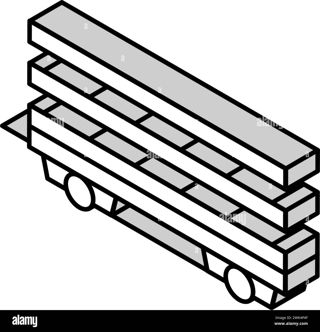 Landwirtschaftsprodukte Transport Anhänger Isometrisches Symbol Vektorillustration Stock Vektor