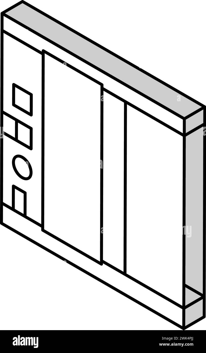Kühlschrank Lebensmittelgeschäft isometrische Icon Vektor Illustration Stock Vektor