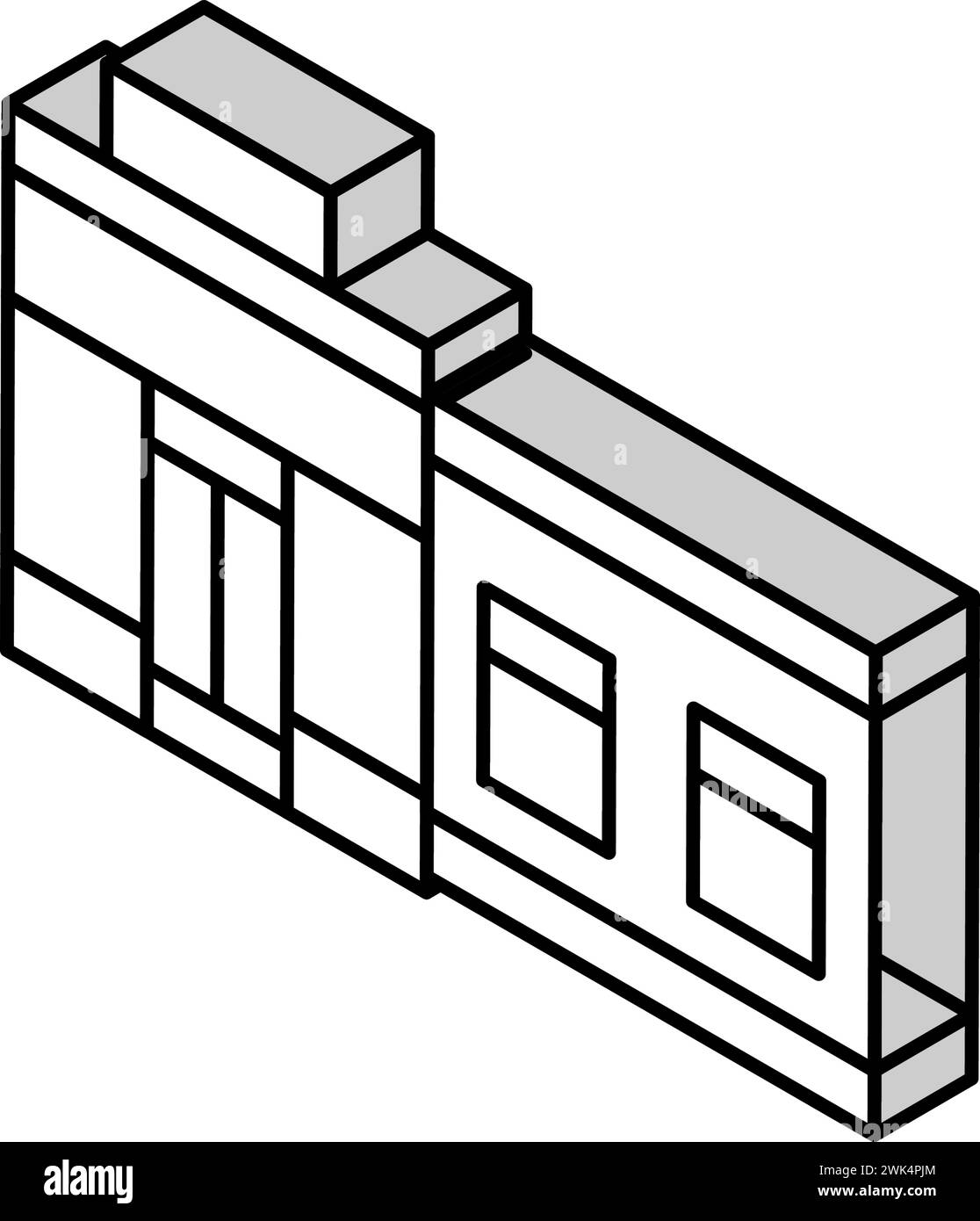 Isometrisches Isometrie-Vektorillustration für Store Building Stock Vektor