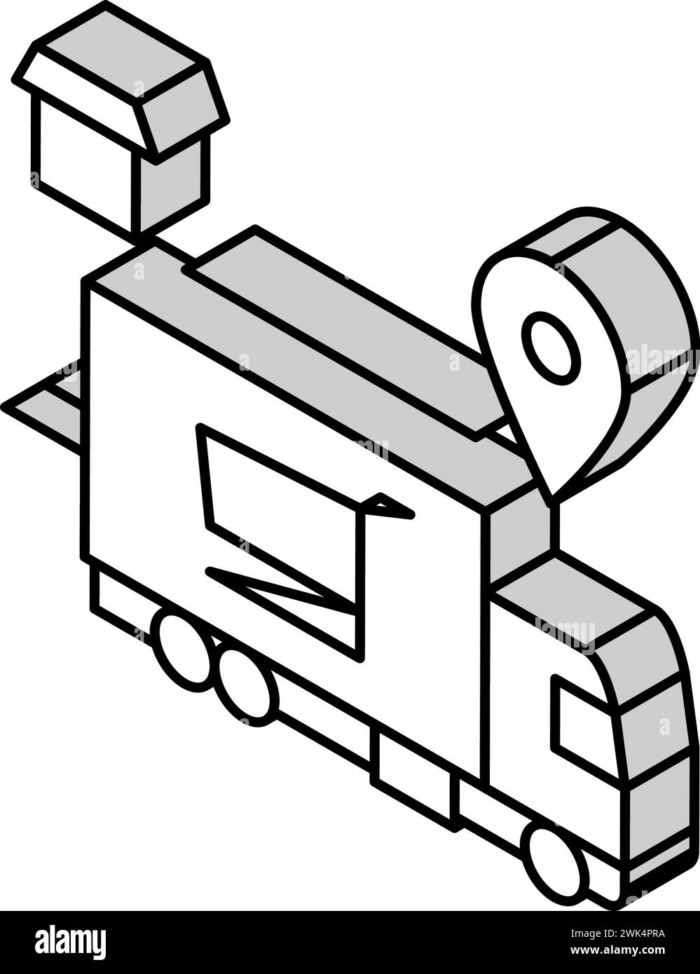 Isometrische Symbolvektorgrafik des Lieferservice im Shop Stock Vektor