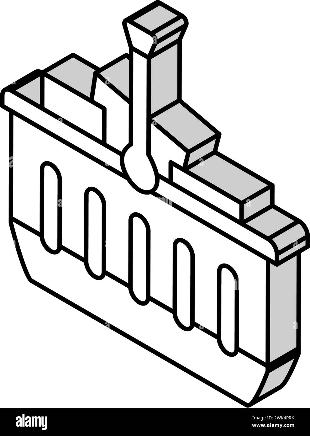 Korb mit Käufen isometrische Iconvektorillustration Stock Vektor