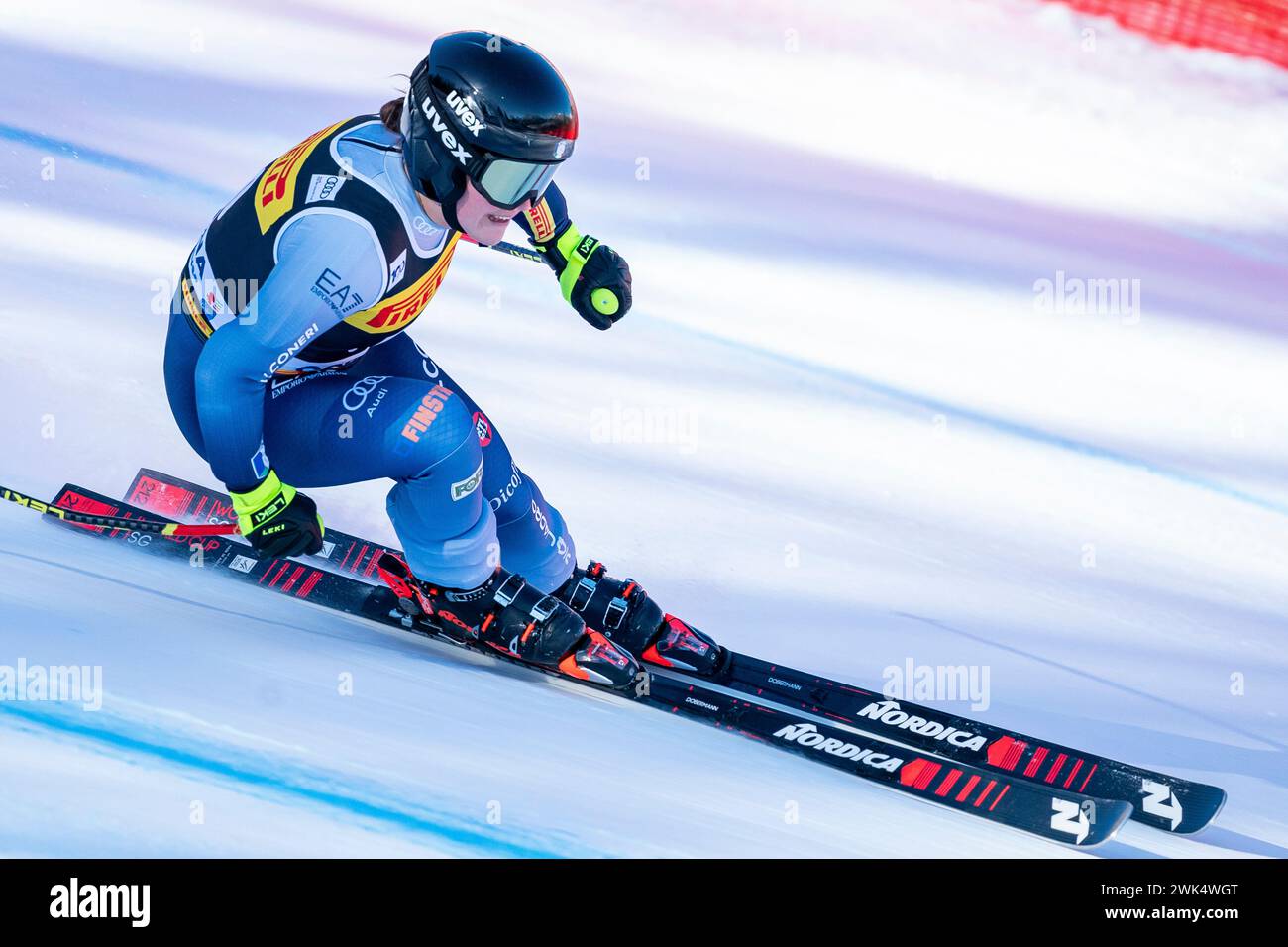 Cortina d’Ampezzo, Italien 28. Januar 2024. BERNARDI Vicky (Ita) trat beim Audi FIS Alpinweltcup Frauen Super-G Rennen auf der Olympia C an Stockfoto