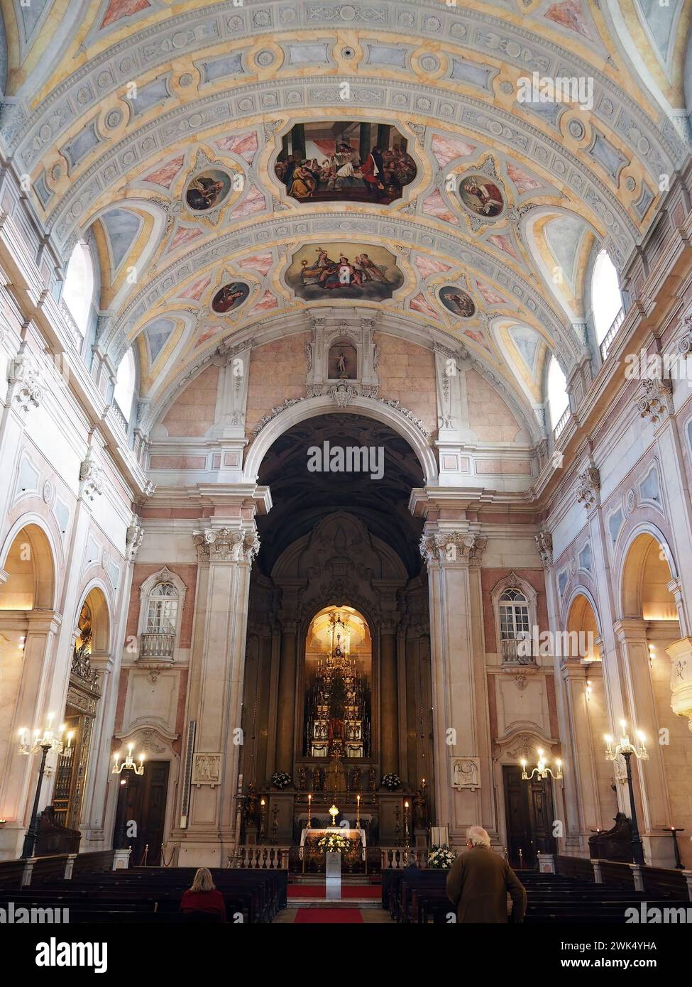 Altar, Igreja Paroquial de São Nicolau e São Julião, Kirche des Heiligen Nikolaus, Lissabon, Lisboa, Lissabon, Lisszabon, Portugal Stockfoto