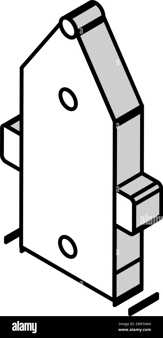 Illustration des Isometrischen Symbols des Wagens Anhänger/Aufliegers Stock Vektor