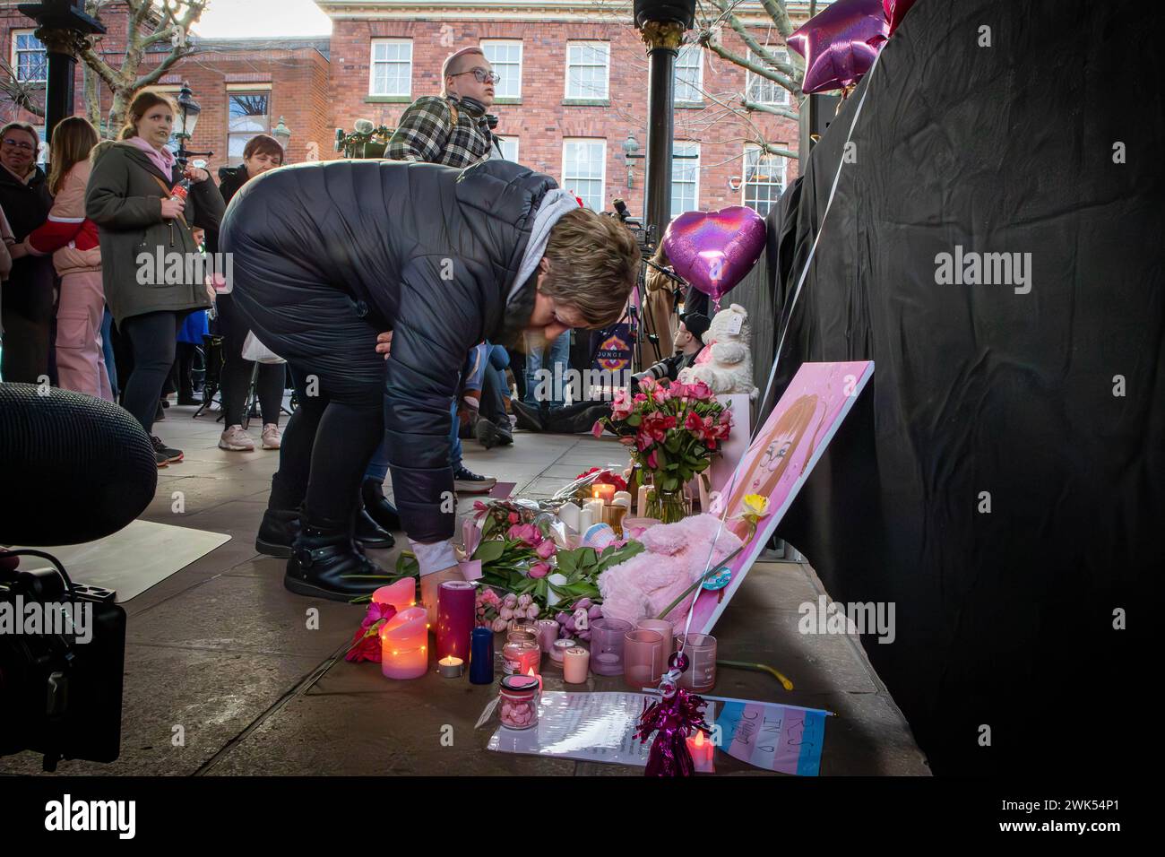 Brianna Ghey, ein 16-jähriges britisches Transgender-Mädchen, wurde bei einem vorsätzlichen Angriff von Scarlett Jenkinson und Eddie Ratcli ermordet Stockfoto