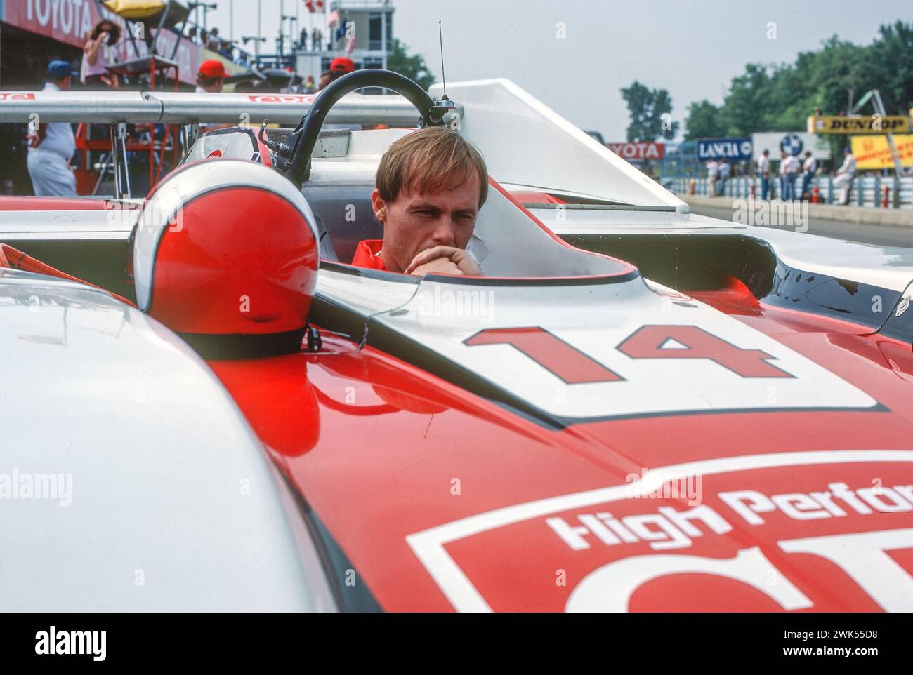 Watkins Glen International. SCCA CAN-am Nr. 4. Lola T530 HU7/Chevrolet. Getrieben von Al Holbert. Stockfoto