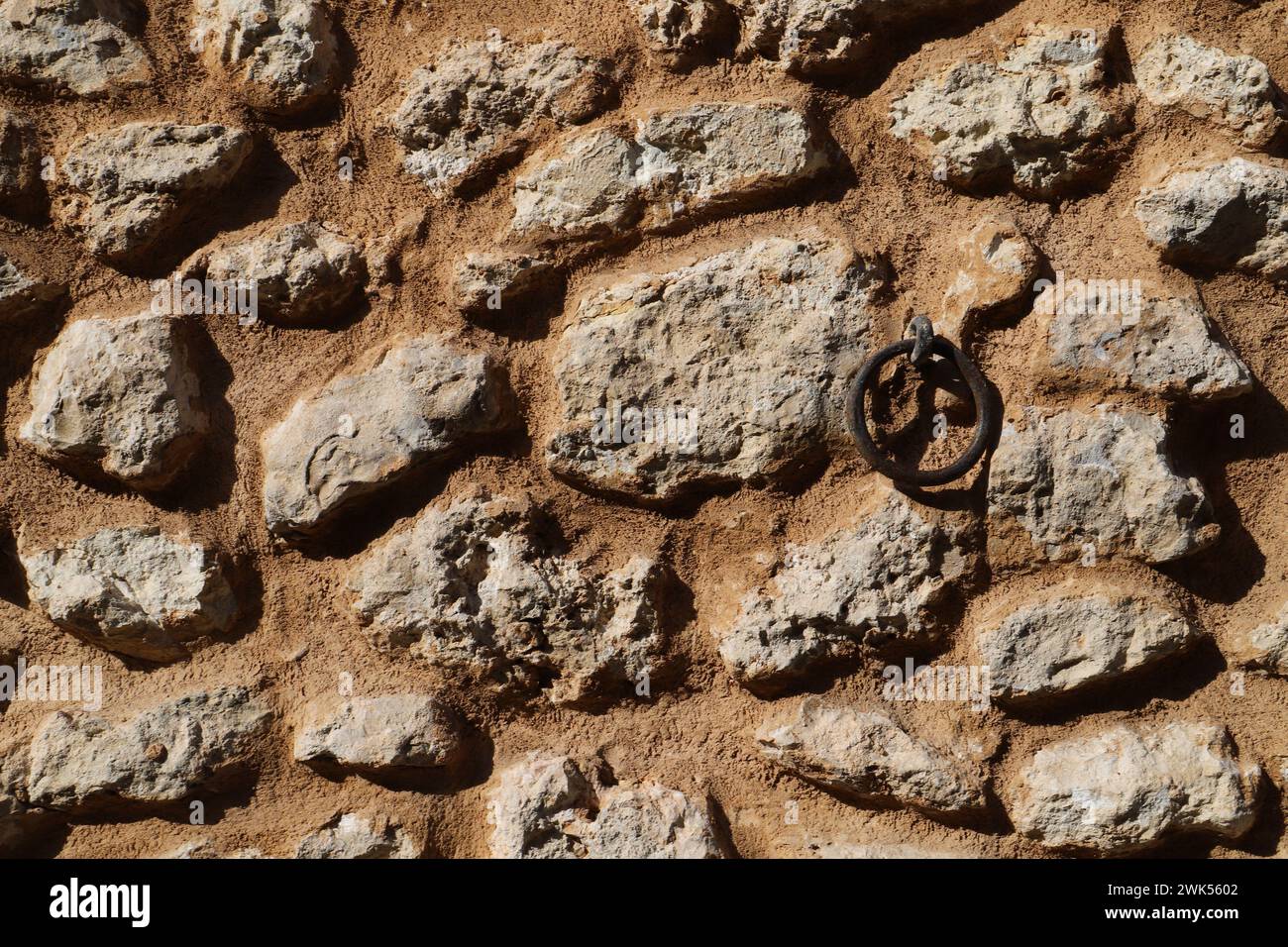 Textura de muro de piedra. Stockfoto