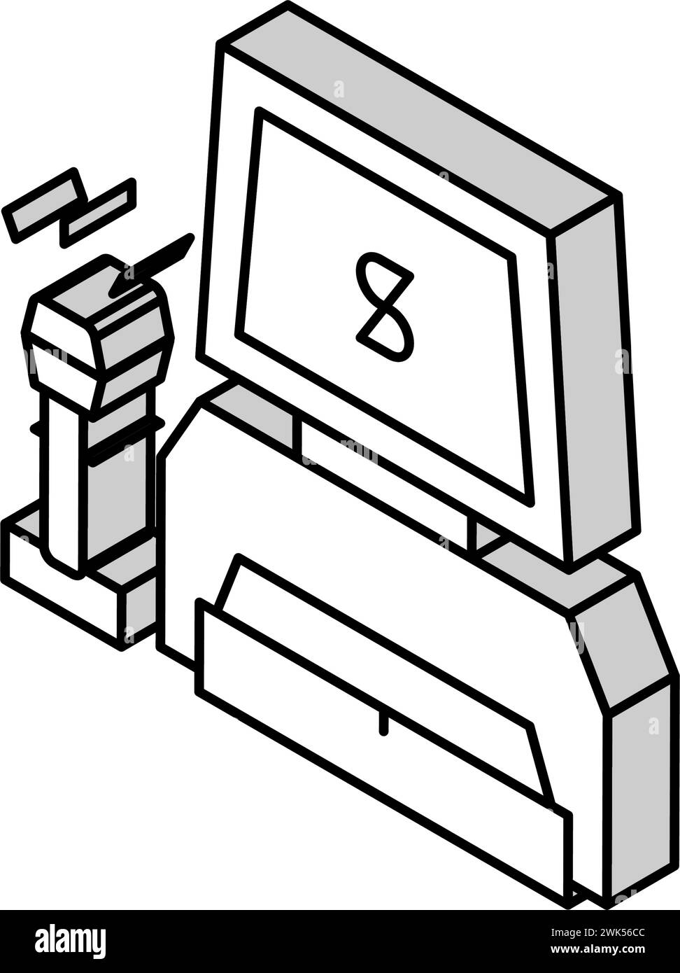 Isometrische Isometrie-Vektorgrafik der Kasse Stock Vektor