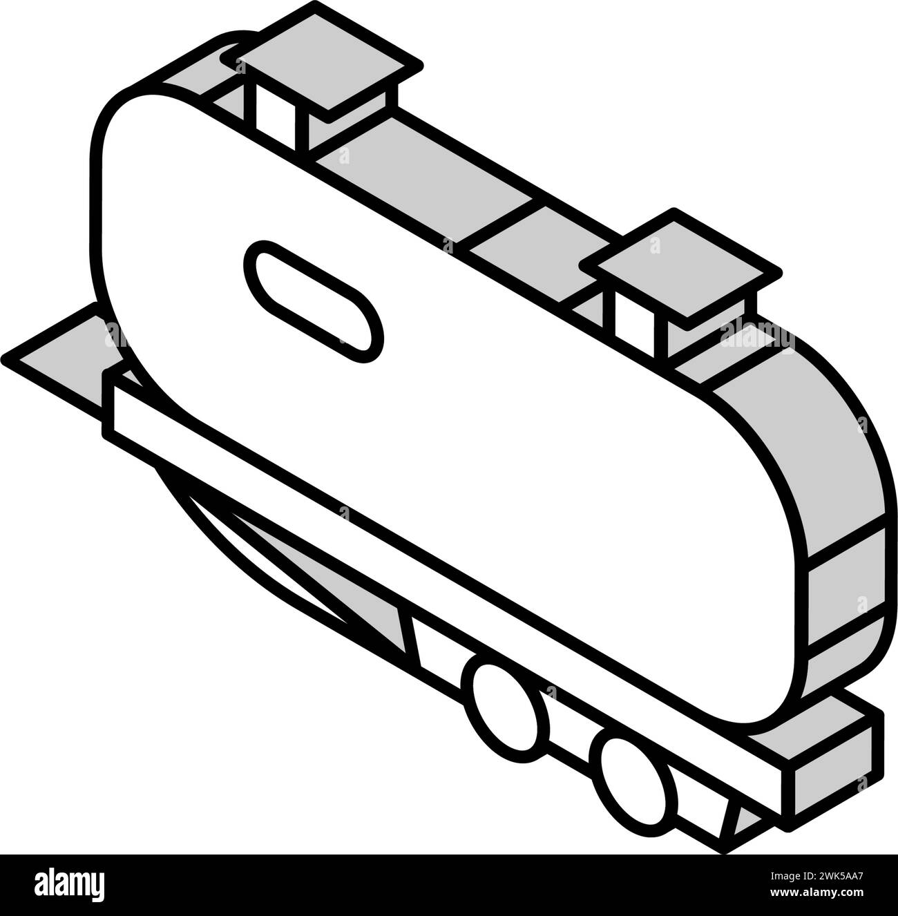 Isometrische Symbolvektorgrafik des Benzinanhängers Stock Vektor