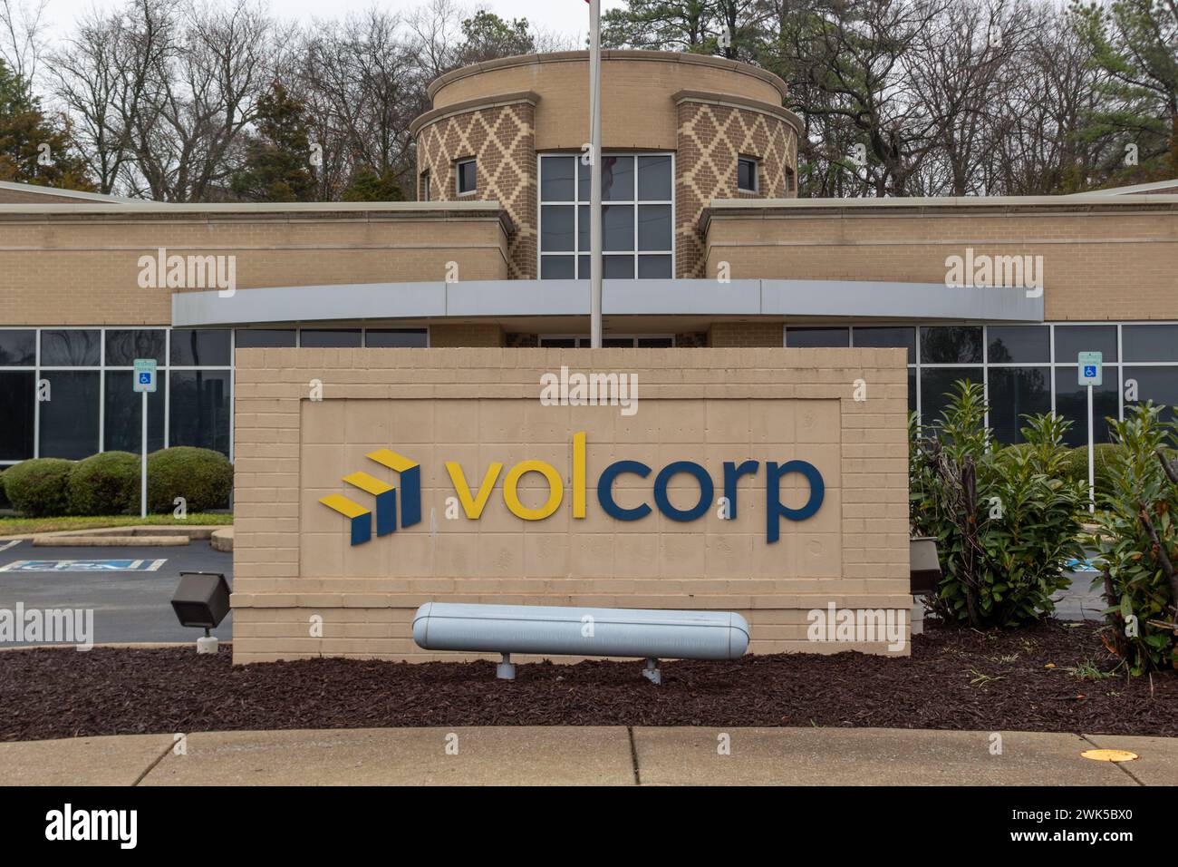 Bürogebäude für Volcorp, eine gemeinnützige Finanzgenossenschaft, Nashville, Tennessee, USA. Stockfoto