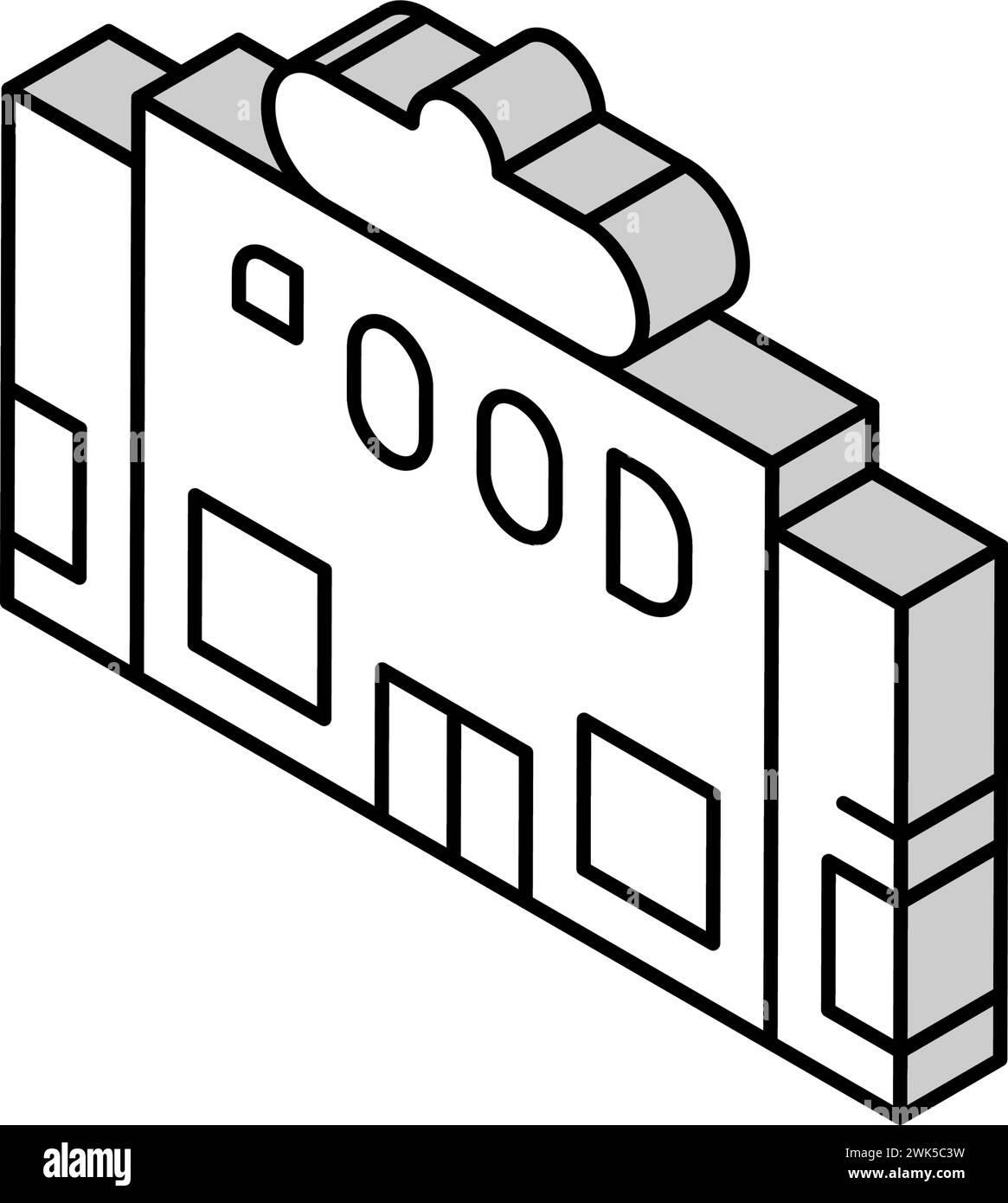 Isometrische Ikonen-Vektorillustration des Lebensmittelgeschäfts Stock Vektor