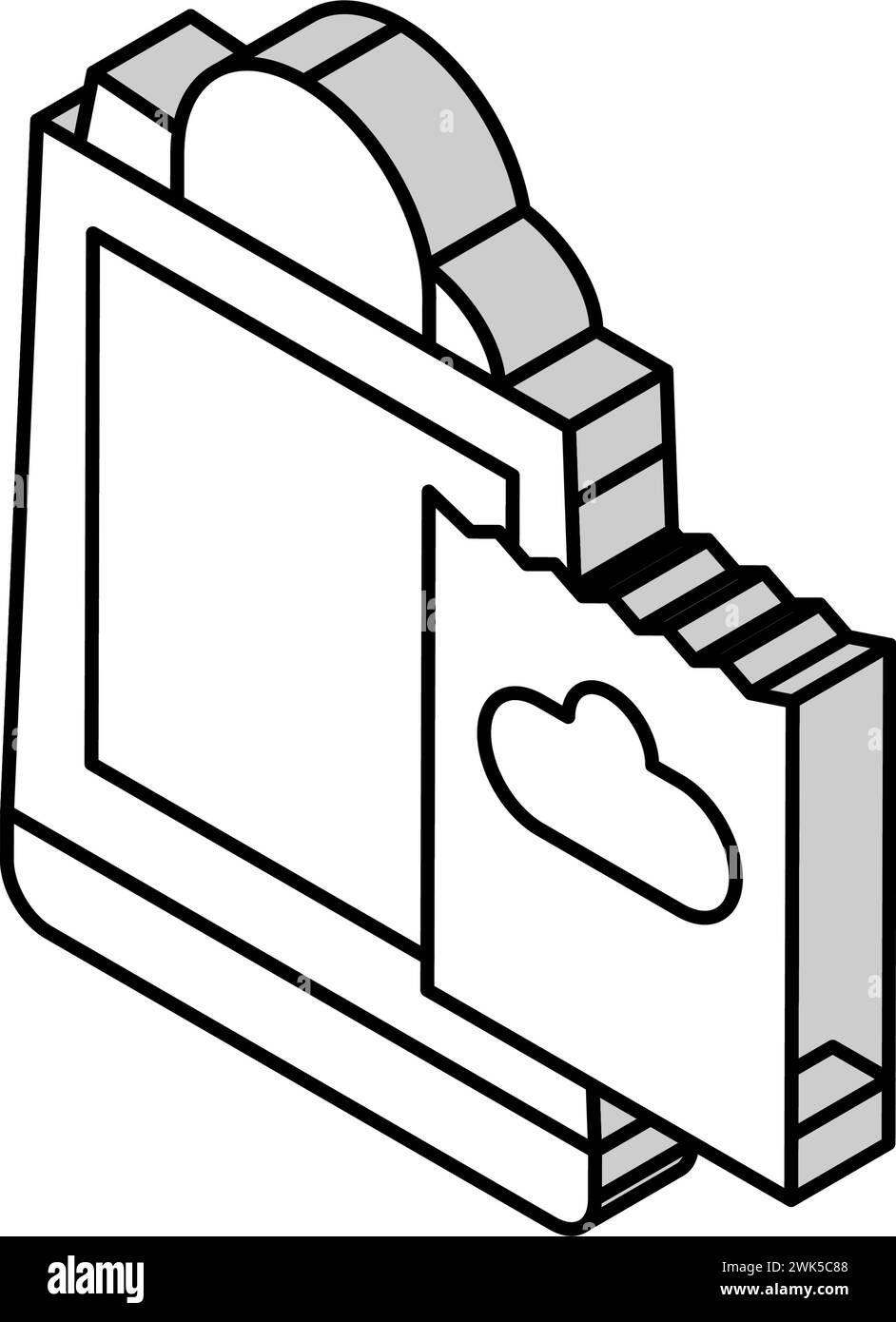 Paket mit Käufen isometrische Vektorgrafik Stock Vektor