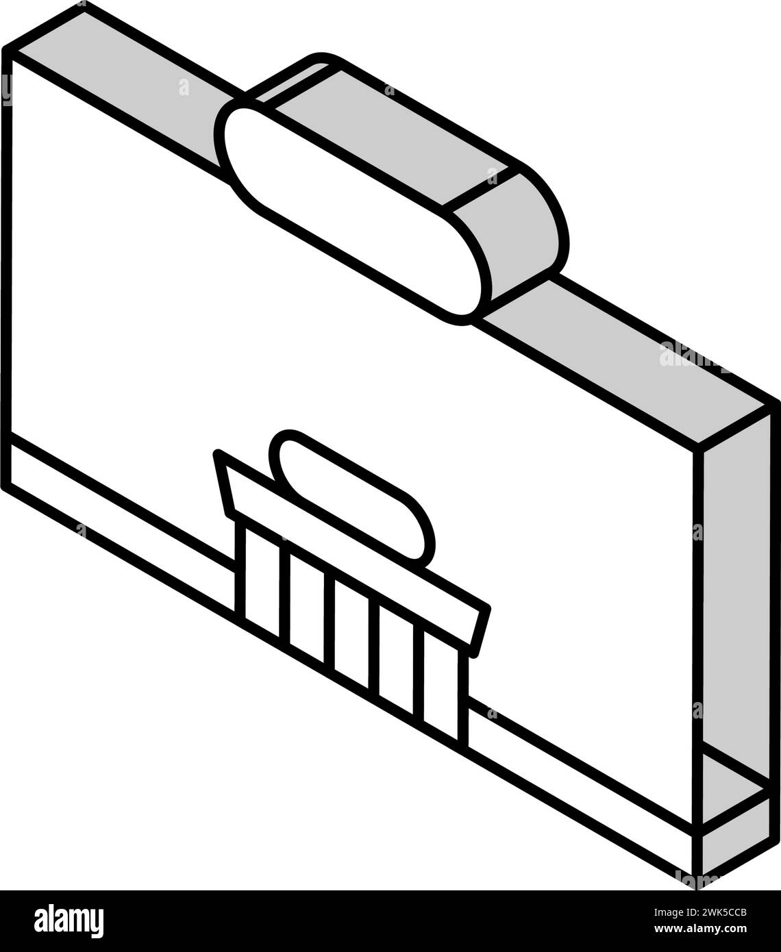 Isometrische Ikonen-Vektorillustration des Supermarktgebäudes Stock Vektor