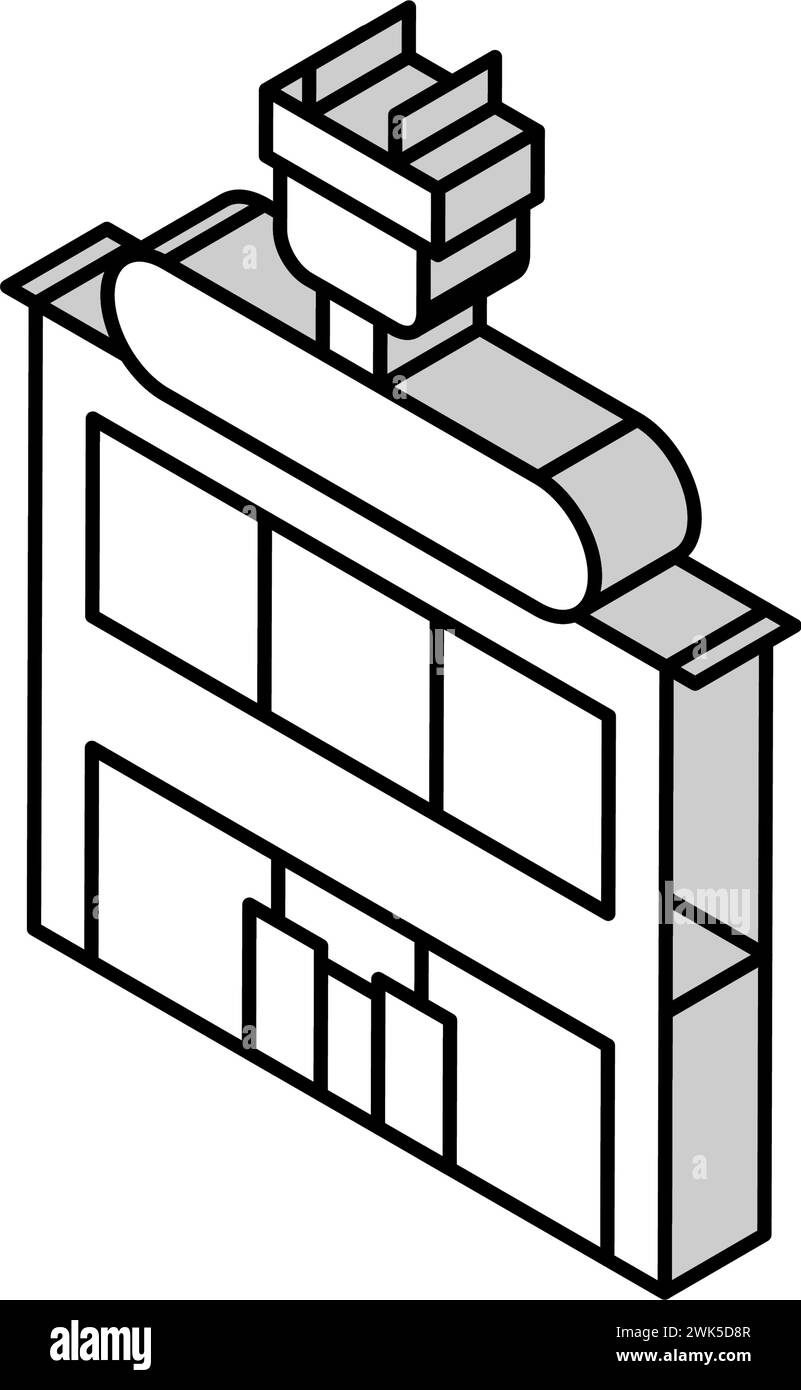 Isometrische Iconvektorgrafik in einem Elektronikgeschäft Stock Vektor