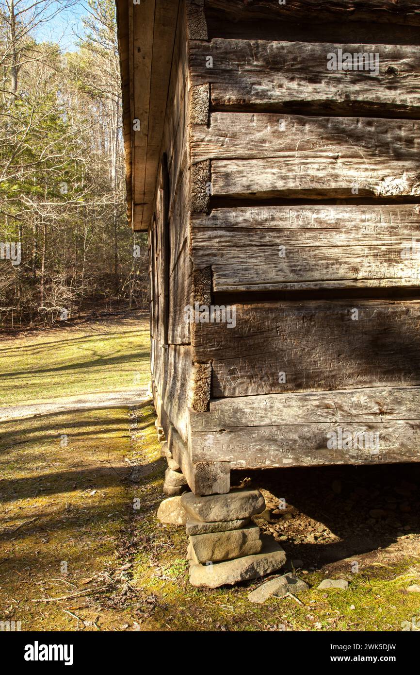 Little Greenbrier Schoolhouse im Great Smoky Mountains National Park Stockfoto