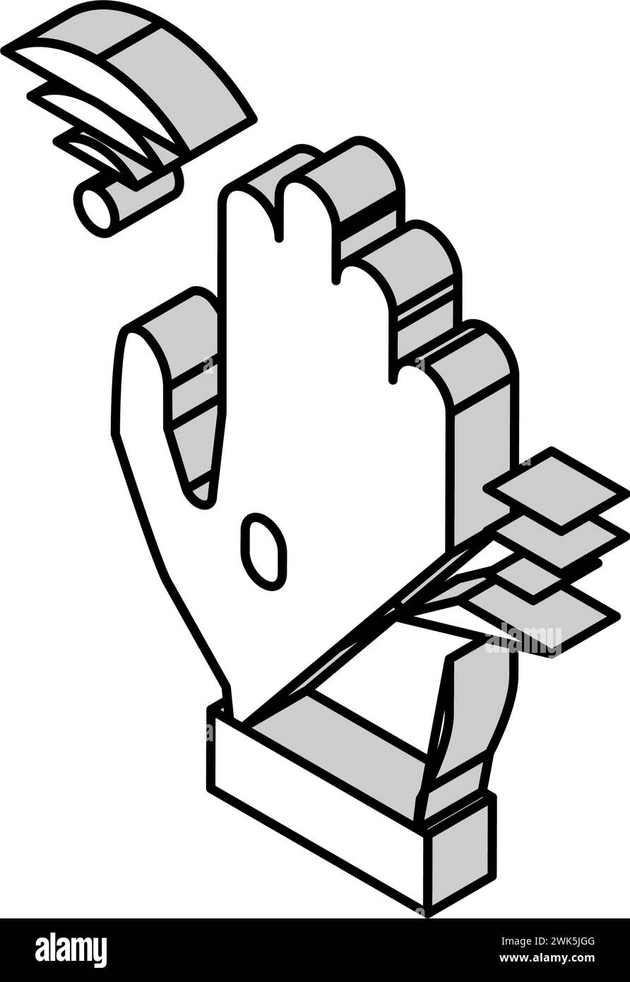 Chip-rfid in der Isometrie der Handfläche Vektor-Illustration Stock Vektor