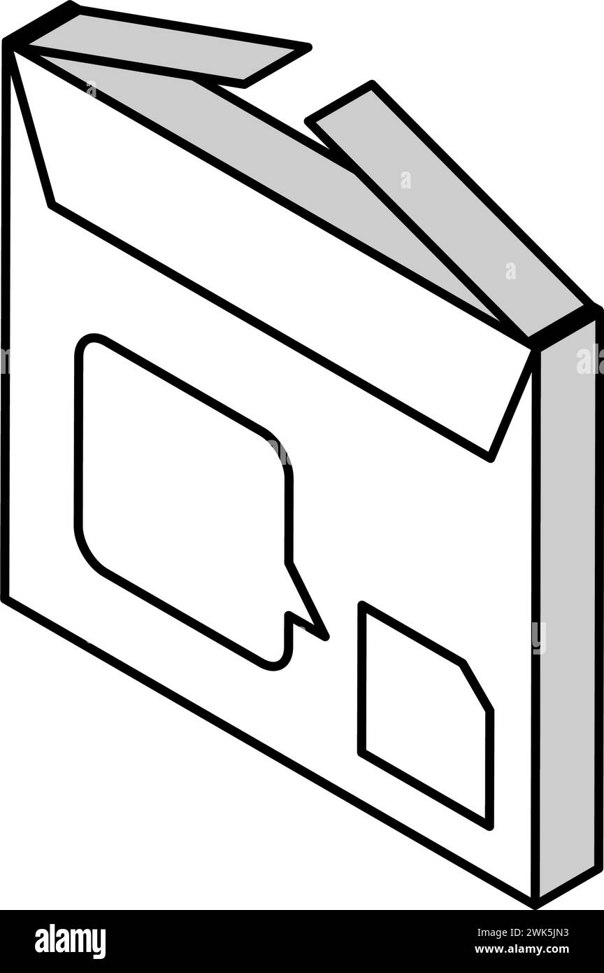 Karton mit isometrischer rfid-Symbolvektorillustration Stock Vektor