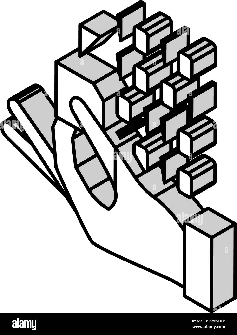 Illustration isometrischer Symbolvektorgrafik für rfid-Chip programmieren Stock Vektor