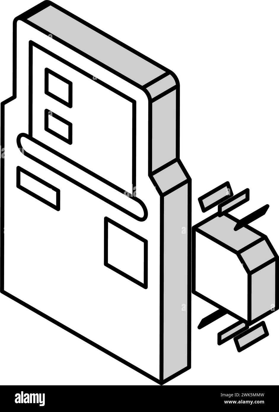 atm mit rfid-Technologie isometrische Symbolvektorillustration Stock Vektor