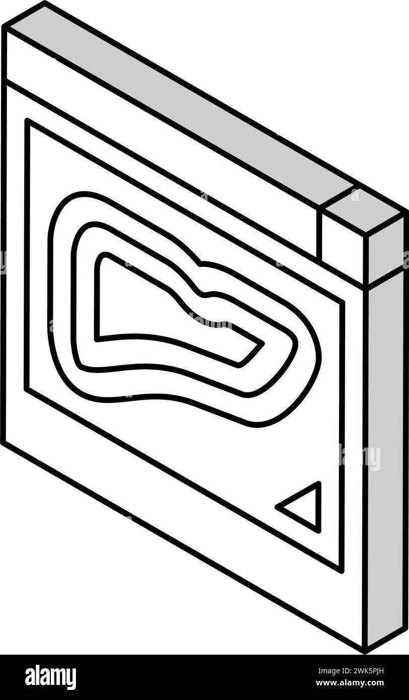 Isometrische Symbolvektorgrafik für radiologische Untersuchungen in der Leber Stock Vektor