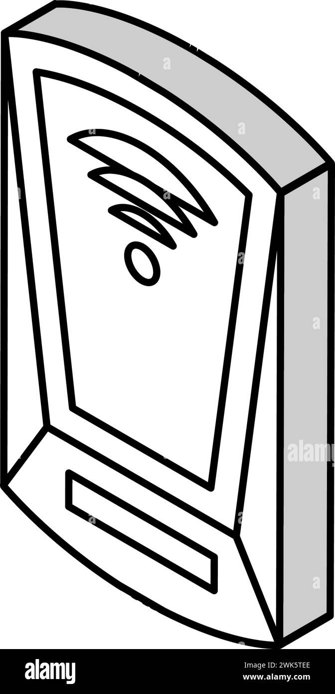 Isometrische Symbolvektorgrafik des rfid-Geräts wird gescannt Stock Vektor