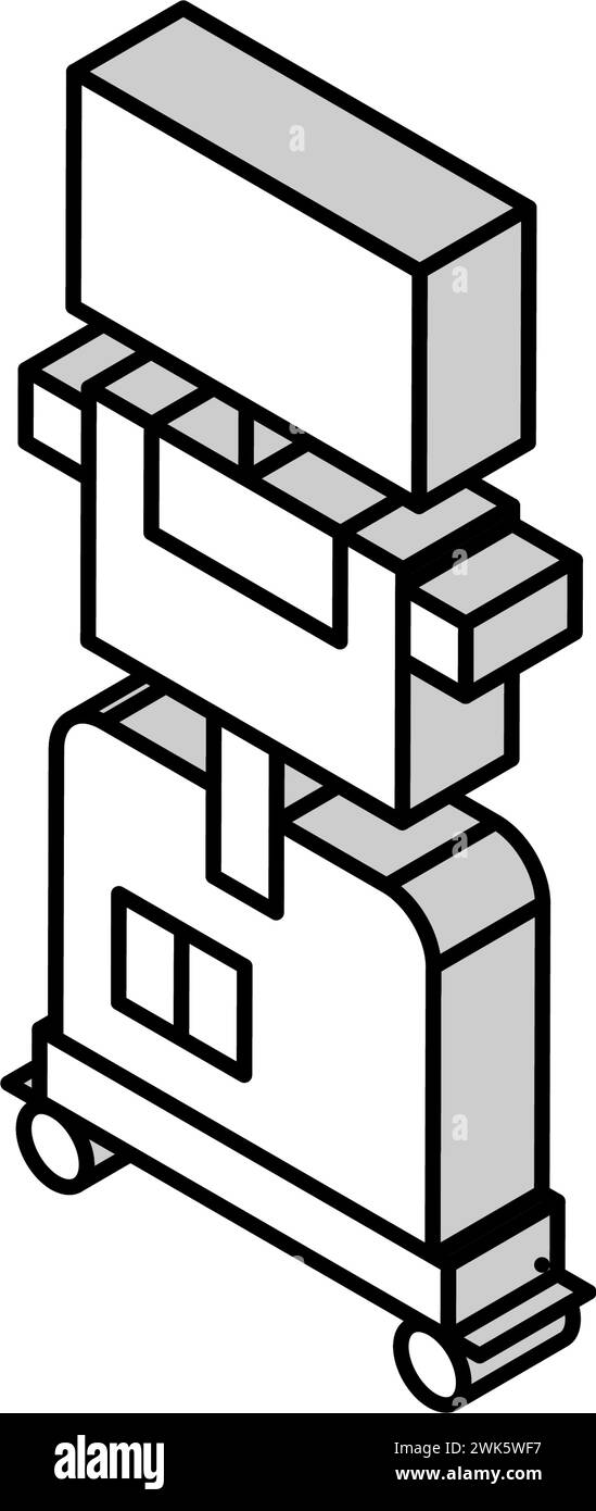 Medizinischer Ultraschallscanner Radiologie isometrische Iconvektorillustration Stock Vektor