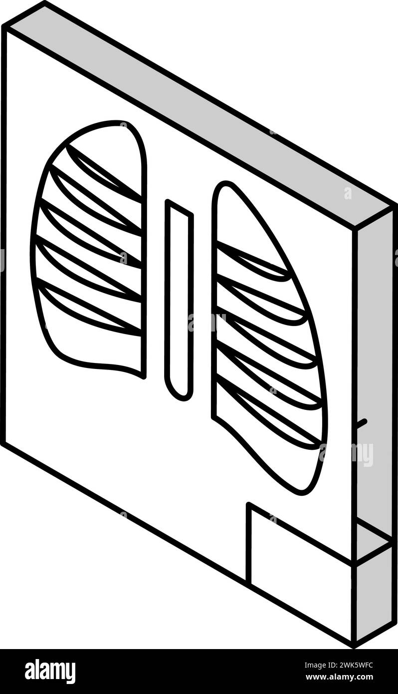 Röntgenradiologie isometrische Symbolvektorabbildung flach Stock Vektor