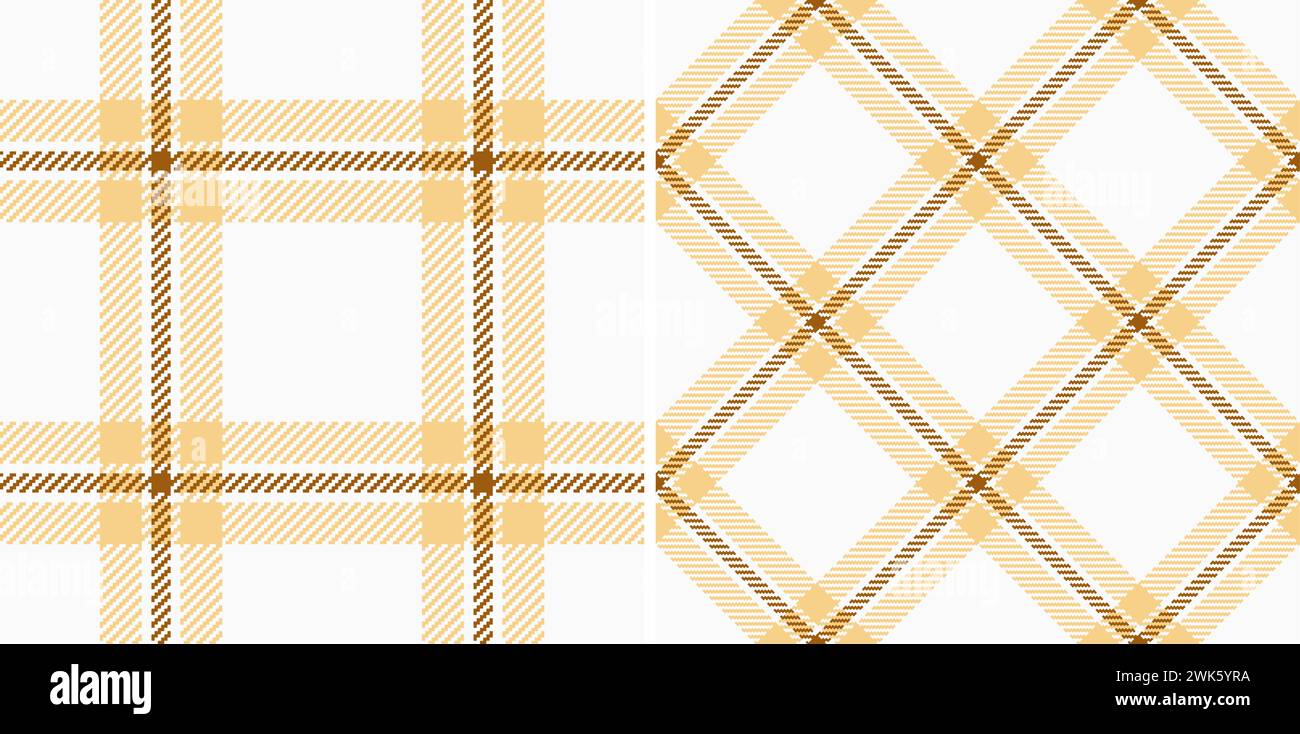 Textilgewebe-Plaid aus nahtlosem Vektormuster mit einem karierten Hintergrund-Textur-Schottenmuster. In Erdfarben für Tweed in moderner Mode. Stock Vektor