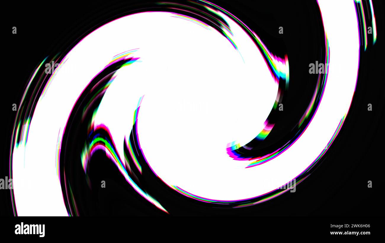 Abstrakter Hintergrund mit Glitched spiralförmigen Pixeln wirbeln Stockfoto