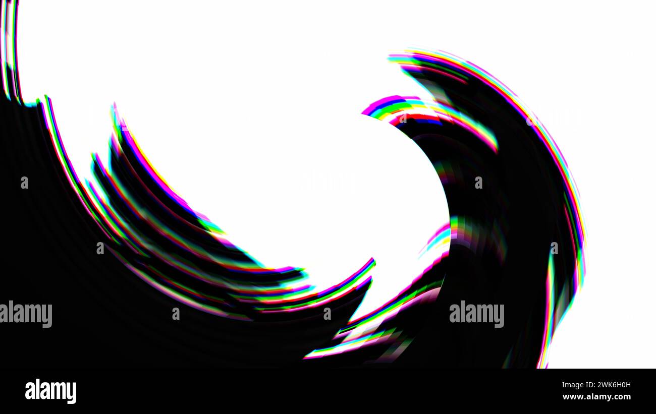 Abstrakter Hintergrundfehler Glitched pixelized Swirl Stockfoto