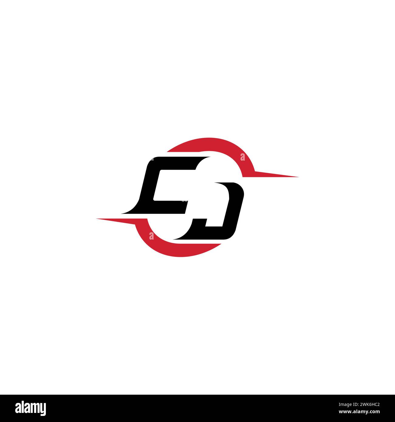 CJ Initial Logo cooles und stylisches Konzept für E-Sport- oder Gaming-Logo als Inspiration Stock Vektor