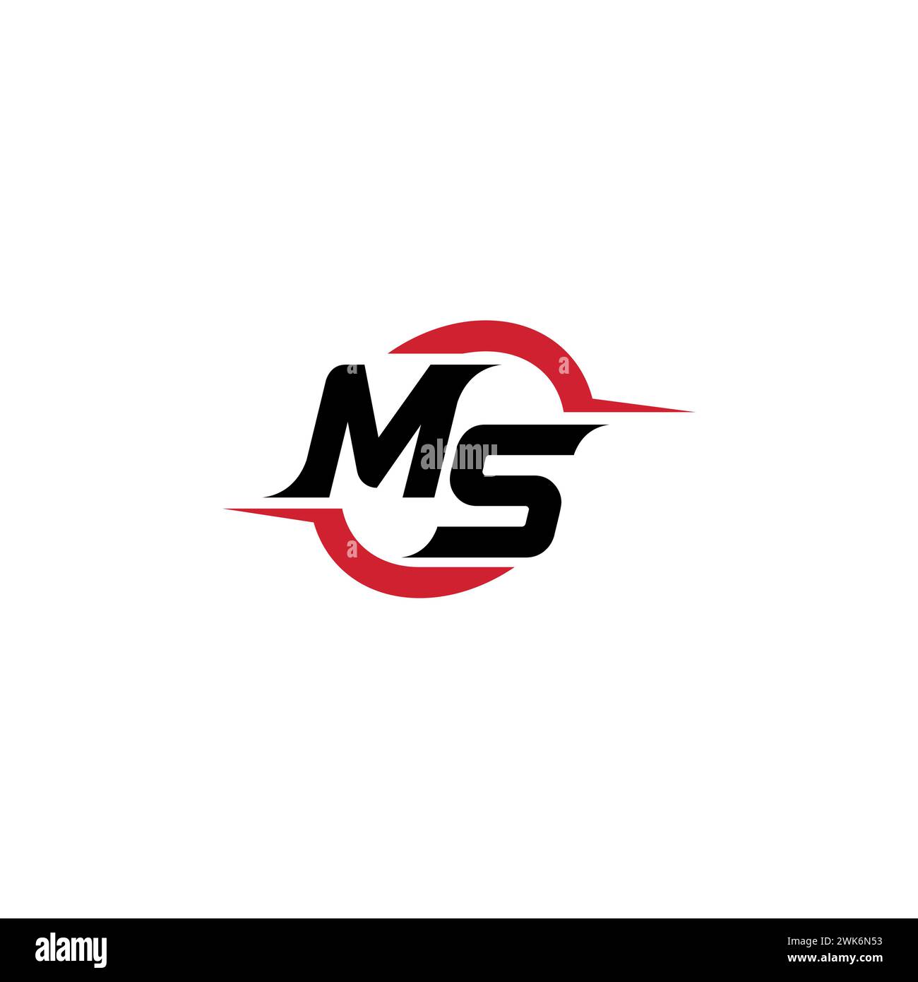 Ms Initial Logo cooles und stylisches Konzept für E-Sport- oder Gaming-Logo als Inspiration Stock Vektor